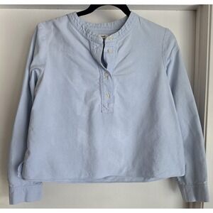 Madewell Blouse Size M Blue Cotton Women's Cropped Top